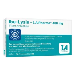 IBU-LYSIN 1A Pharma 400 mg plėvele dengtos tabletės, 50 vnt