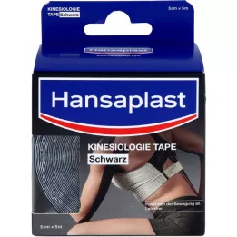 HANSAPLAST Sportinė kineziologijos juosta 5 cmx5 m juoda, 1 vnt