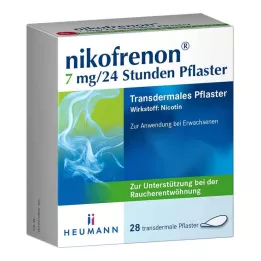 NIKOFRENON 7 mg/24 val. transderminis pleistras, 28 vnt