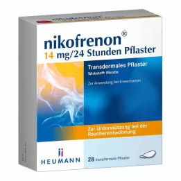 NIKOFRENON 14 mg/24 val. transderminis pleistras, 28 vnt