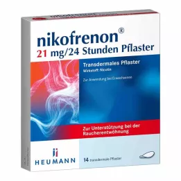 NIKOFRENON 21 mg/24 val. transderminis pleistras, 14 vnt
