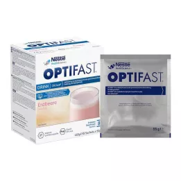 OPTIFAST Gėrimas Braškių milteliai, 8X55 g