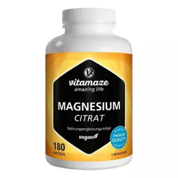 MAGNESIUMCITRAT 360 mg veganiškos kapsulės, 180 vnt
