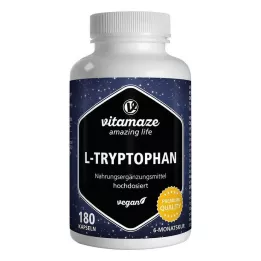 L-TRYPTOPHAN 500 mg didelės dozės veganiškos kapsulės, 180 vnt