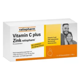 VITAMIN C PLUS Zink-ratiopharm šnypščiosios tabletės, 40 vnt