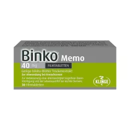 BINKO Memo 40 mg plėvele dengtos tabletės, 30 vnt