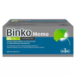 BINKO Memo 80 mg plėvele dengtos tabletės, 60 vnt