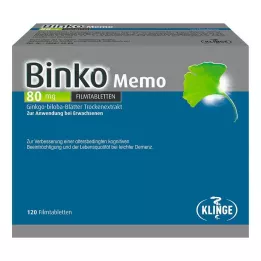 BINKO Memo 80 mg plėvele dengtos tabletės, 120 vnt