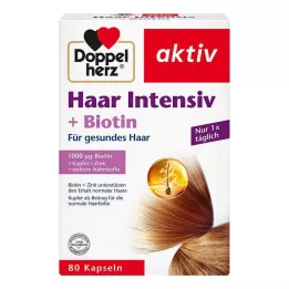 DOPPELHERZ Hair Intensive+Biotin kapsulės, 80 vnt