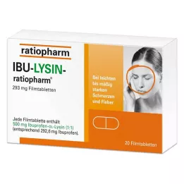 IBU-LYSIN-ratiopharm 293 mg plėvele dengtos tabletės, 20 vnt