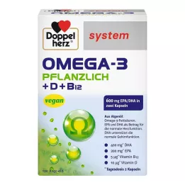 DOPPELHERZ Omega-3 augalinės kilmės sistemos kapsulės, 120 vnt