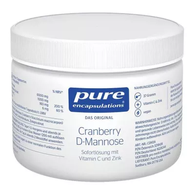 PURE ENCAPSULATIONS Spanguolių D-manozės milteliai, 37 g PURE ENCAPSULATIONS Spanguolių D-manozės milteliai, 37 g