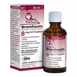 BROMHEXIN Hermes Arzneimittel 8 mg/ml lašai, 30 ml