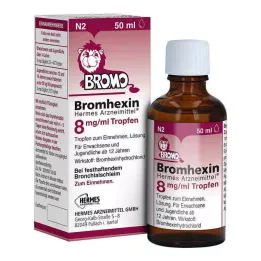 BROMHEXIN Hermes Arzneimittel 8 mg/ml lašai, 50 ml