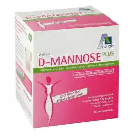 D-MANNOSE PLUS 2000 mg Lazdelės su vitaminais ir mineralais, 60X2,47 g