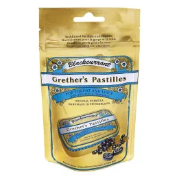 Grethers juodųjų serbentų aukso cukraus pastilių maišelio pildymas (100g)