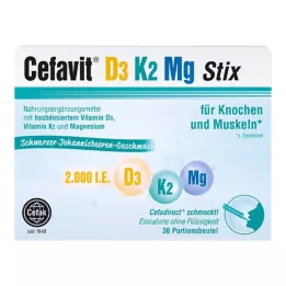 CEFAVIT D3 K2 Mg 2000 I.E. Stix granulės, 36 vnt