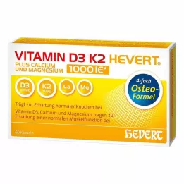 VITAMIN D3 K2 Hevert plus Ca Mg 1000 IE/2 kapsulės, 60 vnt