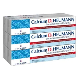 Kalcio D3 Heumann šnypščiosios tabletės 600 mg/400 TV (120 tablečių)