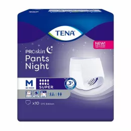 TENA PANTS naktinės super M vienkartinės kelnės, 10 vnt