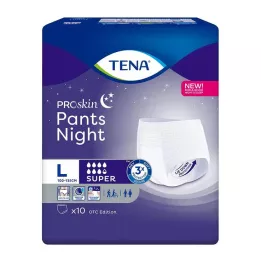 TENA PANTS naktinės super L vienkartinės kelnės, 10 vnt