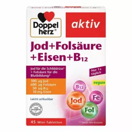 DOPPELHERZ Jodas+folio rūgštis+geležis+B12 tabletės, 45 vnt