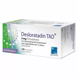 DESLORATADIN TAD 5 mg plėvele dengtos tabletės, 100 vnt
