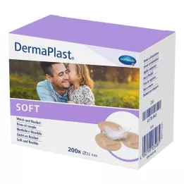 DERMAPLAST SOFT Dėmės tinkas apvalus 22 mm, 200 vnt