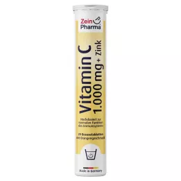 VITAMIN C 1000 mg+cinko šnypščiosios tabletės, 20 vnt
