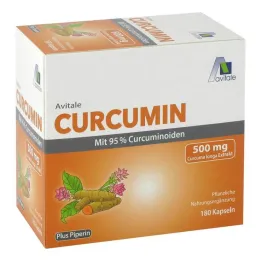 Kurkuminas 500 mg 95% kurkuminoidų + piperino kapsulės, 180 vnt
