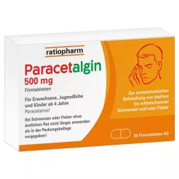 PARACETALGIN 500 mg plėvele dengtos tabletės, 20 vnt