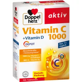 DOPPELHERZ Vitaminas C 1000+Vitamin D Depot tabletė, 100 vnt