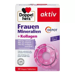 DOPPELHERZ Moteriškos mineralinės medžiagos+kolageno depo tabletės, 30 vnt