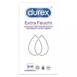 DUREX ypač drėgni prezervatyvai dviguba pakuotė, 2X8 vnt