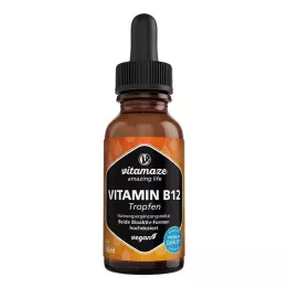 VITAMIN B12 100 µg didelės dozės veganiški lašai, 50 ml