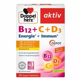 DOPPELHERZ B12+C+D3 Depot veikliosios tabletės, 30 vnt
