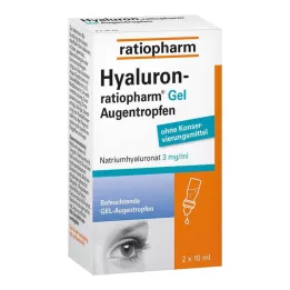 HYALURON-RATIOPHARM Geliniai akių lašai, 2X10 ml