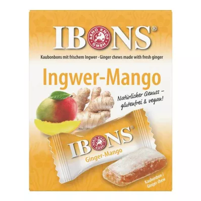 IBONS Ginger Mango Box kramtomieji saldainiai, 60 g IBONS Ginger Mango Box kramtomieji saldainiai, 60 g