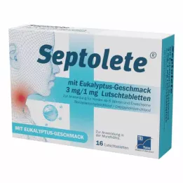 SEPTOLETE su eukalipto skoniu 3mg/1mg Lut.-T., 16 vnt