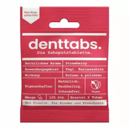 DENTTABS Vaikiškos braškės su fluoru, 125 vnt
