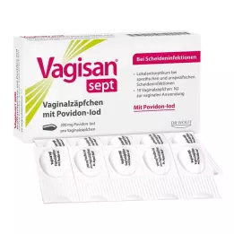 VAGISAN septinės makšties žvakutės su povidonu-jodu, 10 vnt