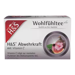 H&S Defense su vitamino C filtravimo maišeliais, 20X1,8 g