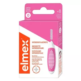 ELMEX Tarpdančių šepetėliai ISO dydis 0 0,4 mm rožinis, 8 vnt
