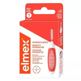 ELMEX Tarpdančių šepetėliai ISO 1 dydis 0,45 mm oranžinės spalvos, 8 vnt