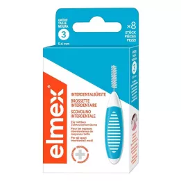 ELMEX Tarpdančių šepetėliai ISO 3 dydis 0,6 mm mėlyni, 8 vnt