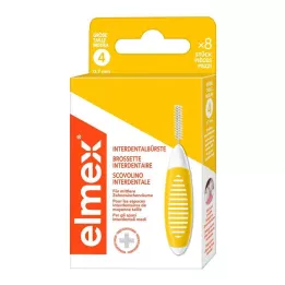 ELMEX Tarpdančių šepetėliai ISO 4 dydis 0,7 mm geltoni, 8 vnt