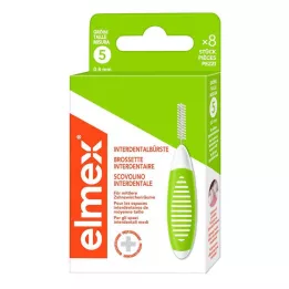 ELMEX Tarpdančių šepetėliai ISO 5 dydis 0,8 mm žalia, 8 vnt