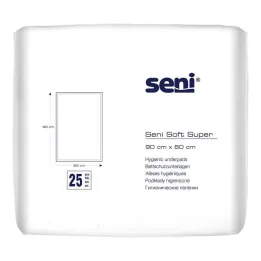 Seni® Soft Super lova apsaugantis paklotas 90x60 cm, 25 vnt