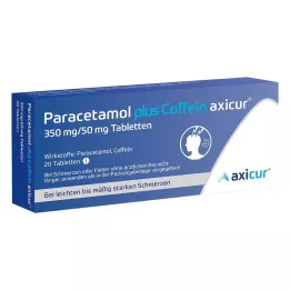 PARACETAMOL plius Caffeine axicur 350 mg/50 mg tablet., 20 vnt