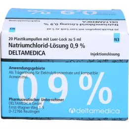 NATRIUMCHLORID-Tirpalas 0,9% Deltamedica Luer-Lo Pl., 20X5 ml
